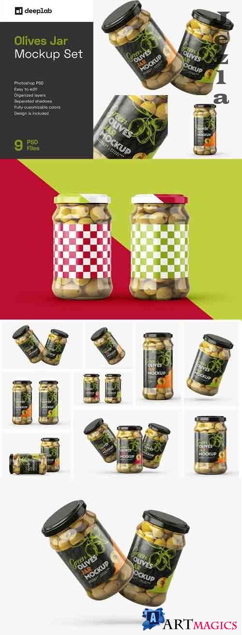 CreativeMarket - Olives Jar Mockup Set 5948967