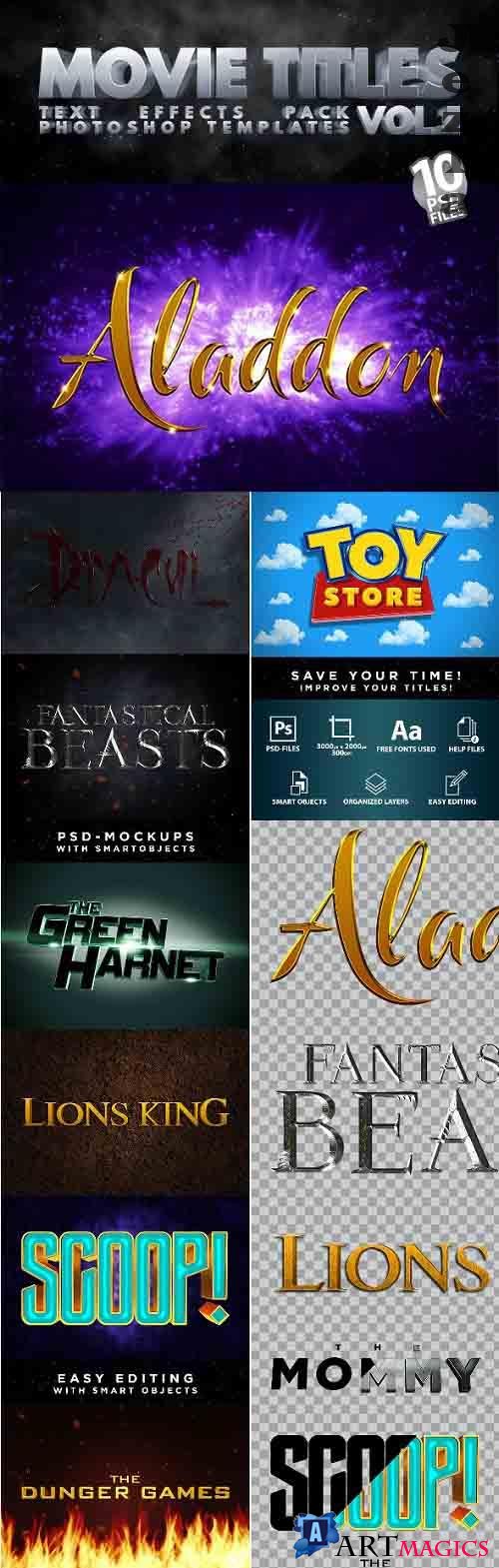 MOVIE TITLES - Vol.1 | Text-Effects/Mockups | Template-Pack - 30111191