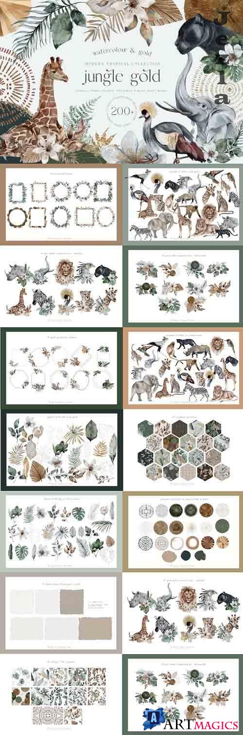Modern Tropical Huge Collection Jungle Animal Plant Patterns - 1266774