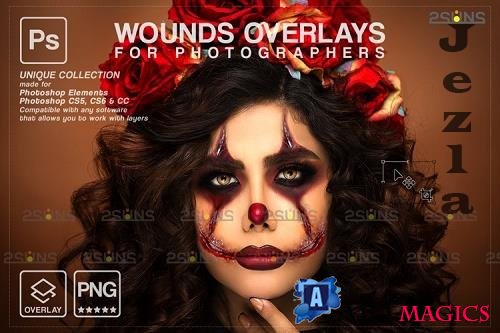 Wounds and scars Blood splatter photoshop overlay v34- 1132994
