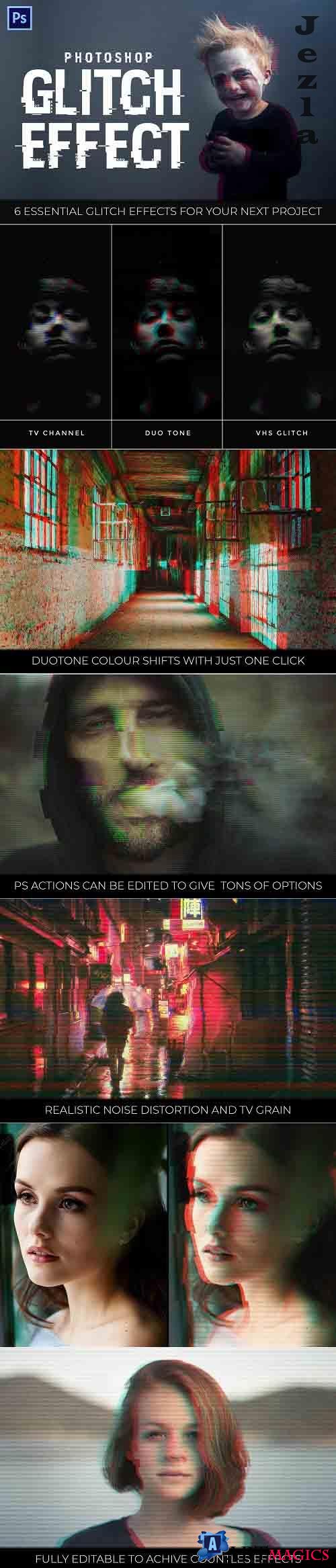 Glitch Effect Photoshop Actions - 4392799