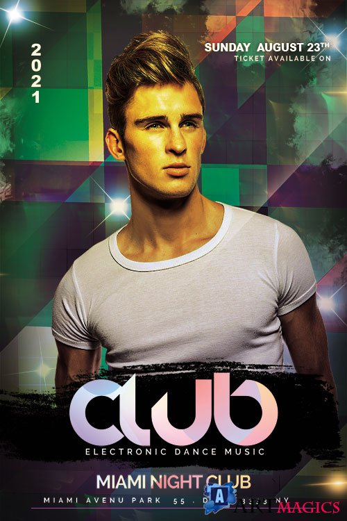 Club Dance Music Night Flyer PSD Template