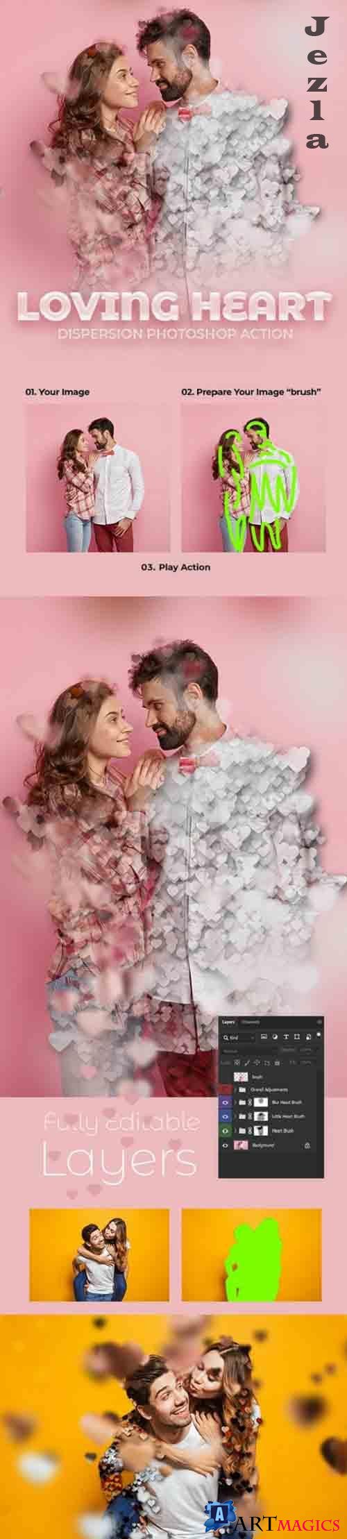 GraphicRiver - Loving Heart Dispersion Photoshop Action 30404701