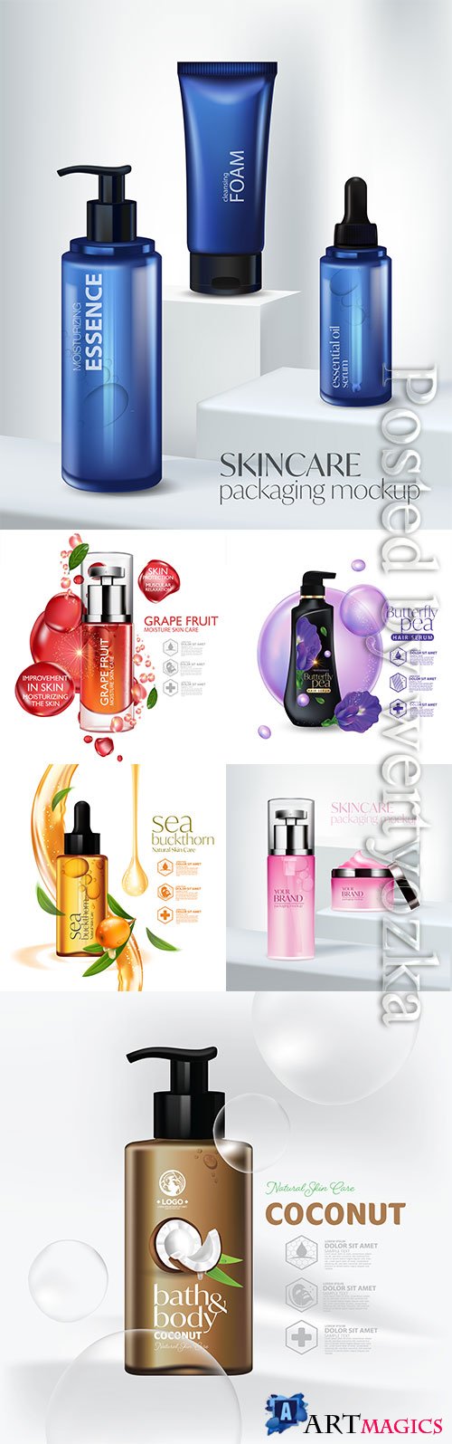 Beauty cosmetic product, luxury cosmetic bottle package