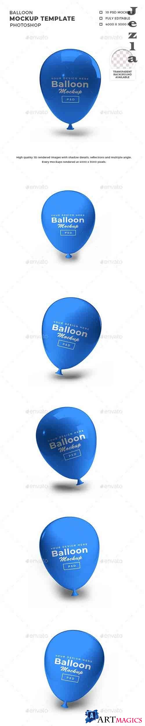 Balloon 3D Mockup Template - 30813881