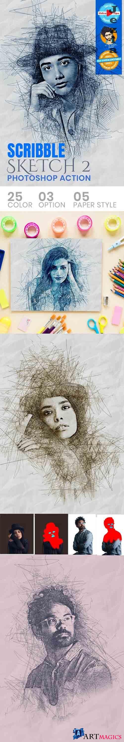 GraphicRiver - Scribble Sketch Photoshop Action 31050617