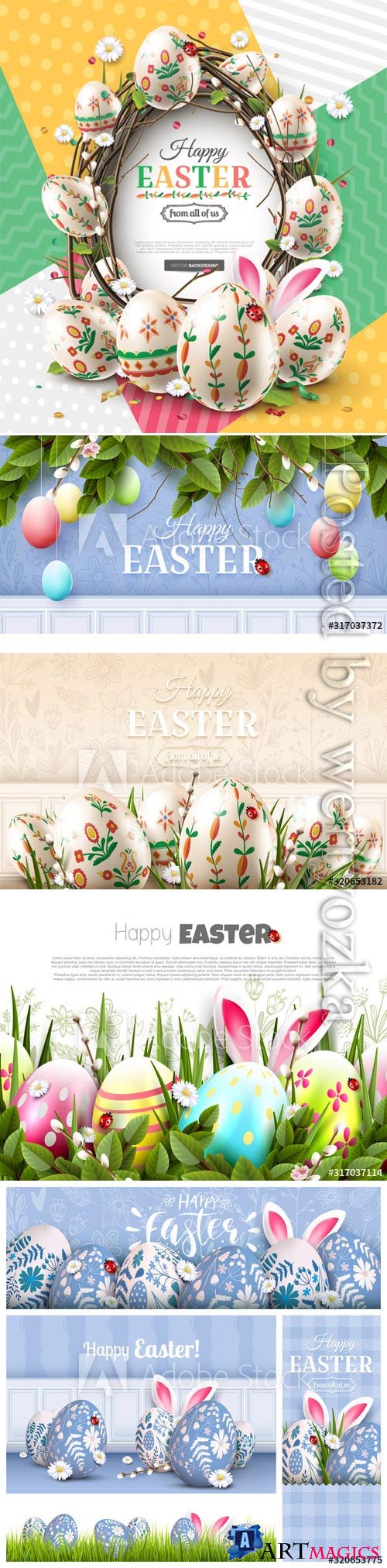 Happy Easter colorful template