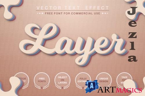 Layers - editable text effect, font style