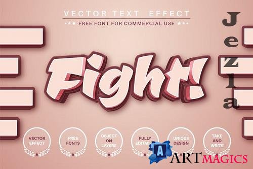 Fight - editable text effect, font style