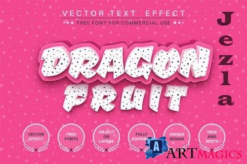 Dragon Fruit - editable text effect, font style