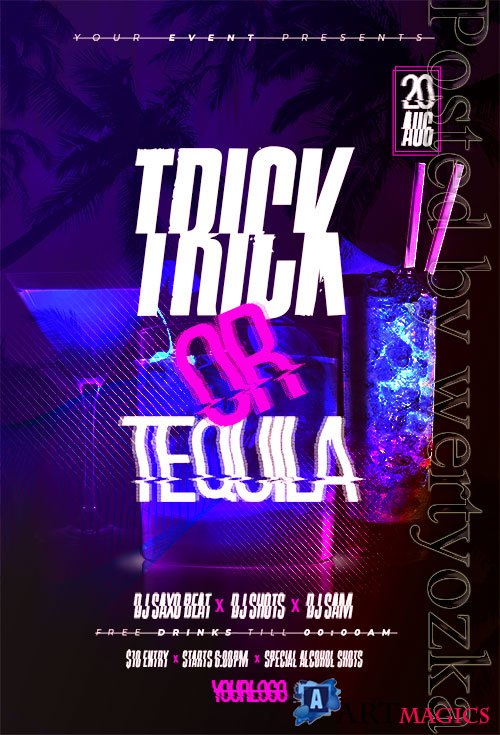 Trick or Tequila Flyer PSD Template