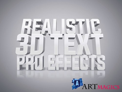 White 3D Text Effect PSD Design Template