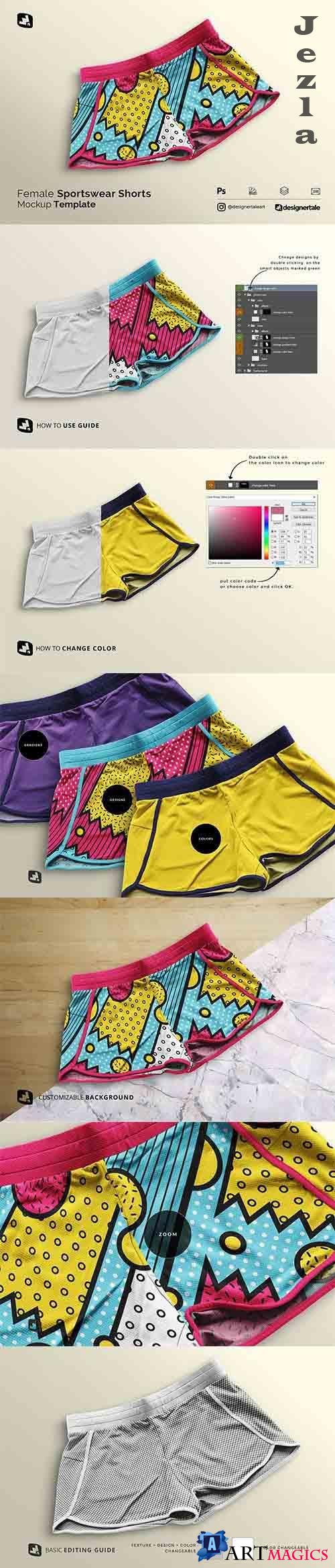 CreativeMarket - Female Sportswear Shorts Mockup 5357877