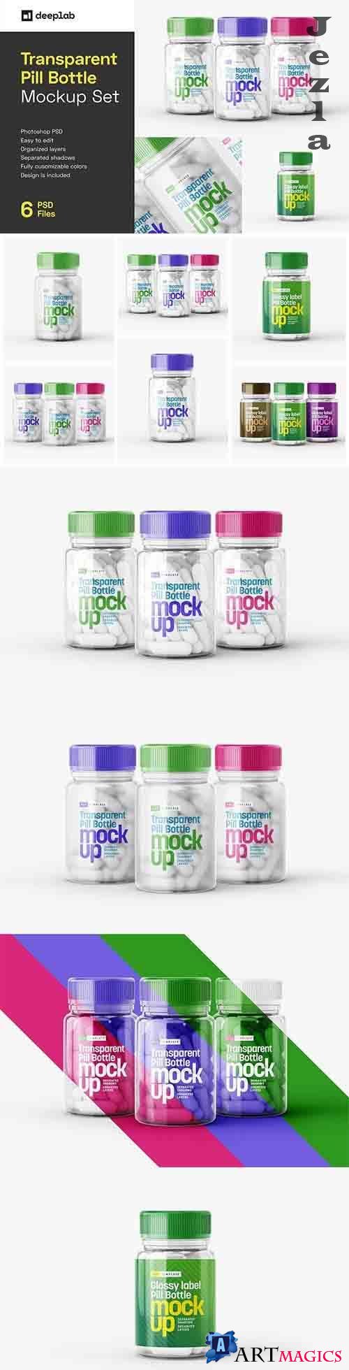Transparent Pill Bottle Mockup Set - 6070150