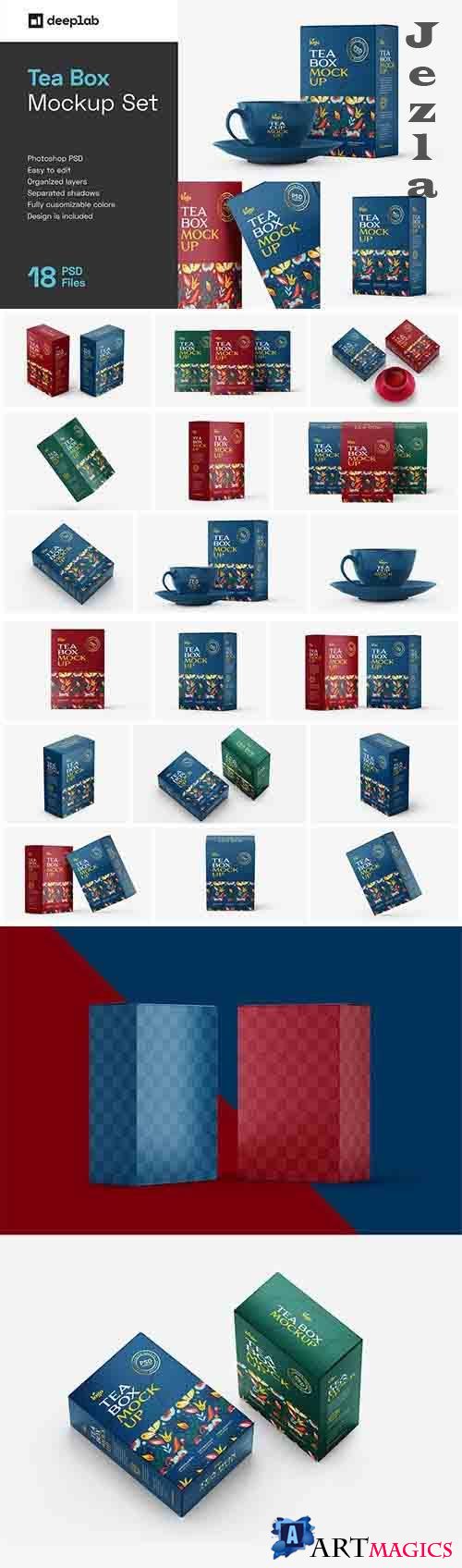 Tea Box Packaging Mockup Set - 5971990
