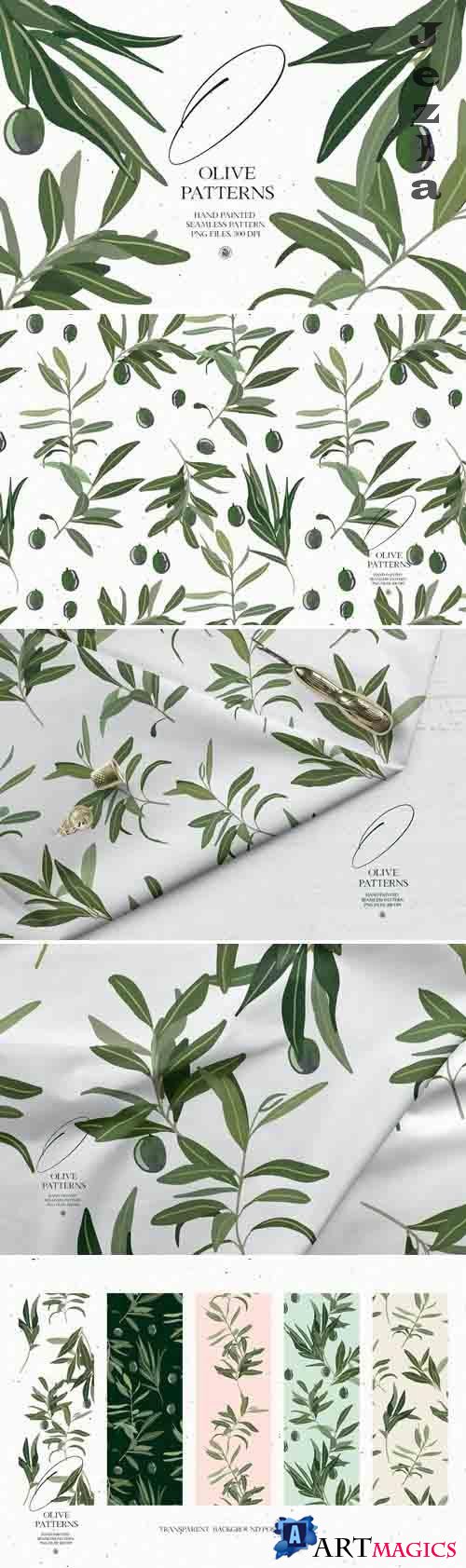 Olive Patterns - seamless patterns - 6112884