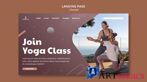 Landing psd page for yoga practice and exercise