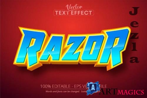 Razor text, Cartoon Style Editable Text Effect