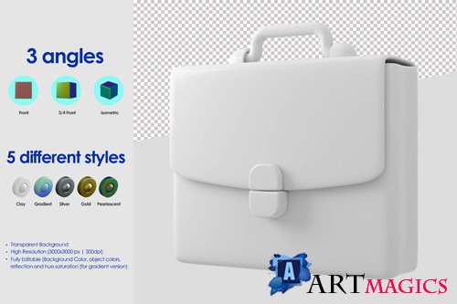 3d suitcase icon psd design template