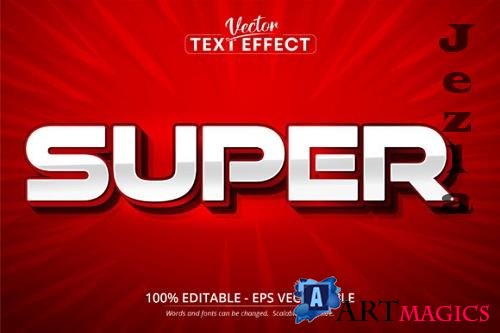 Super text, Red Color Style Editable Text Effect