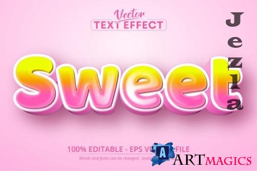 Sweet text, Cartoon Style Editable Text Effect