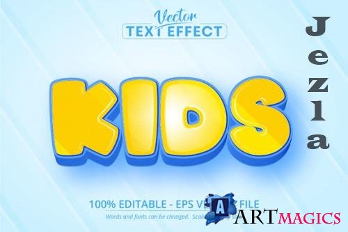 Kids text, Cartoon Style Editable Text Effect