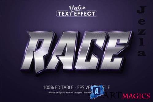 Race text, Silver Color Editable Text Effect