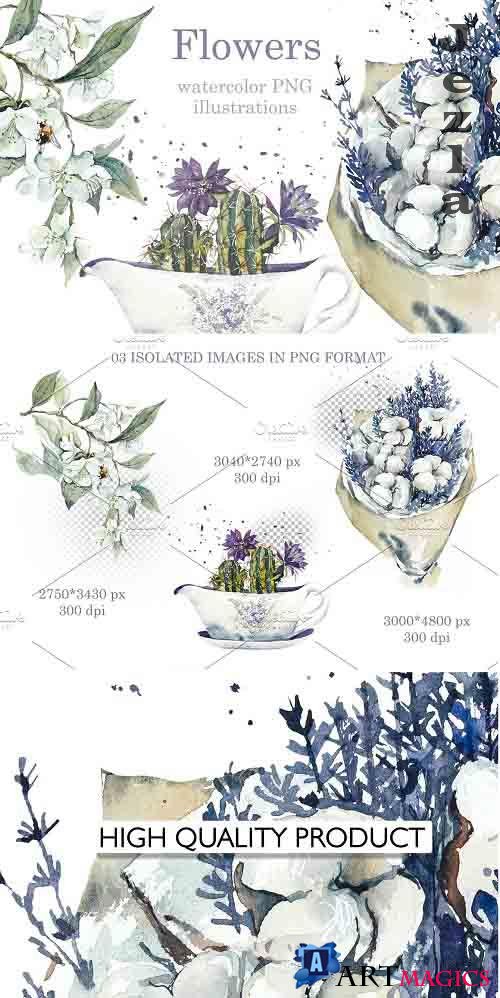 Watercolor Flowers - 6144874
