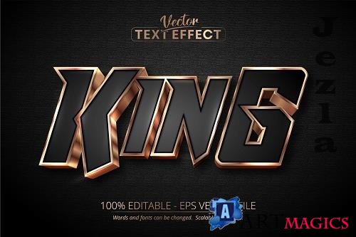 King text, luxury rose gold editable text effect - 1369995