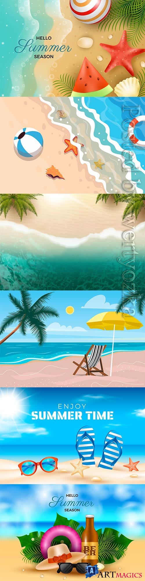 Realistic summer vector background