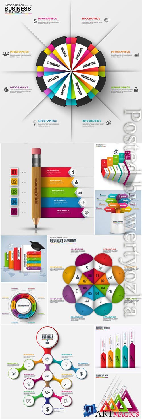 Colored infographics in vector