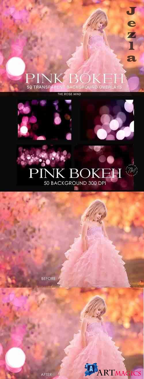 Bokeh Pink background, overlays - 1385265