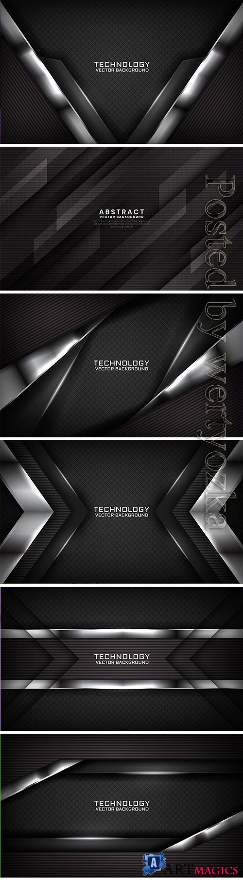 Abstract 3d black technology background with light effect on dark