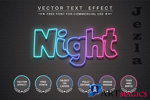Night neon - editable text effect - 6186960