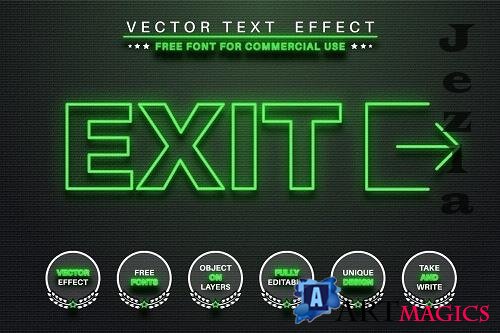 Glow outline - editable text effect - 6187728