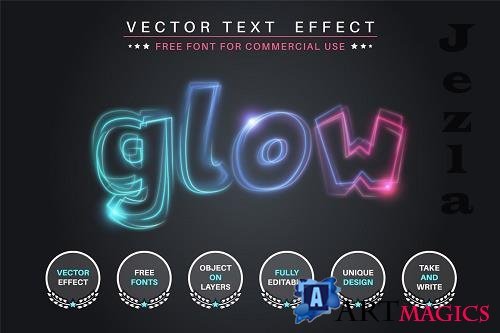 Quivering glow editable text effect - 6188074