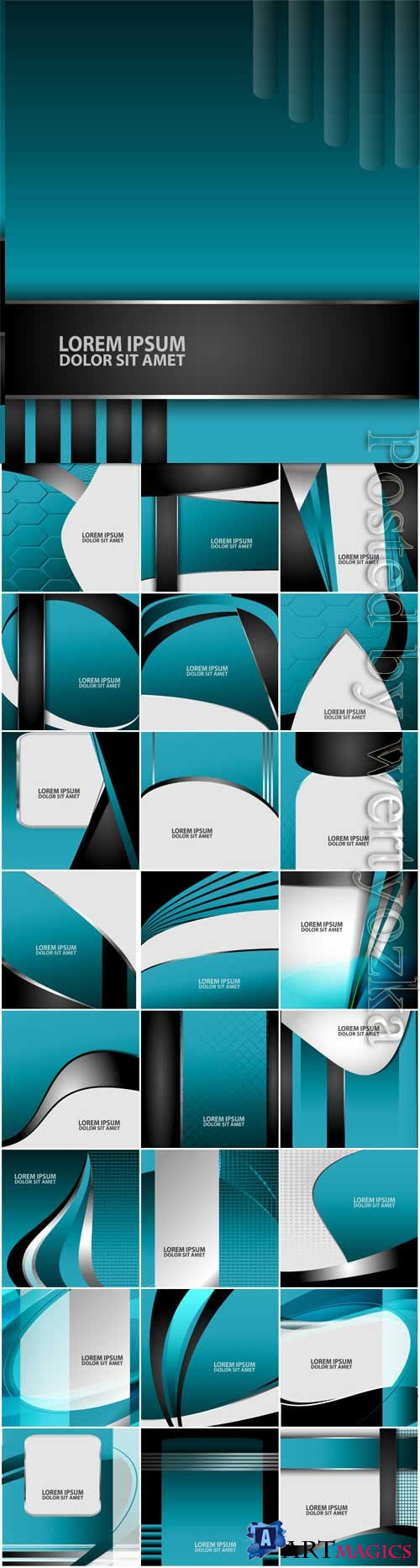 Abstract turquoise with black backgrounds in vector