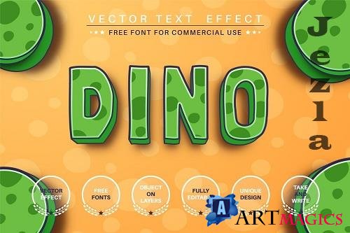 3D dino - editable text effect, font - 6206092