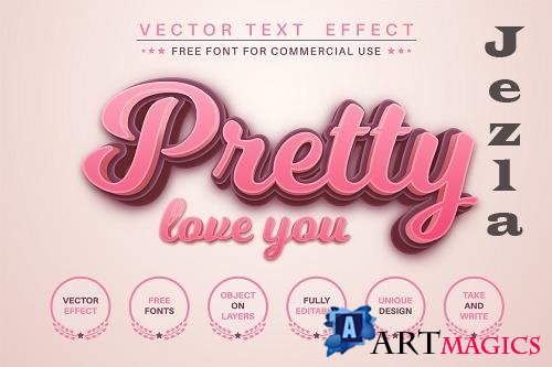 Pretty love you editable text effect - 6206690