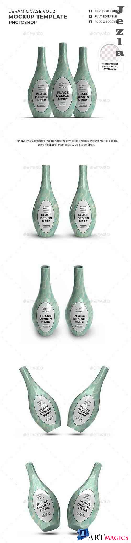 Ceramic Vase 3D Mockup Template Vol 2 - 32458681