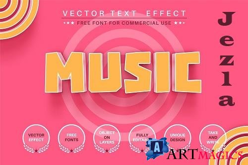 Pink music - editable text effect - 6210788