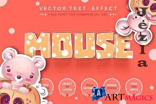 Mouse cheese - editable text effect - 6213594
