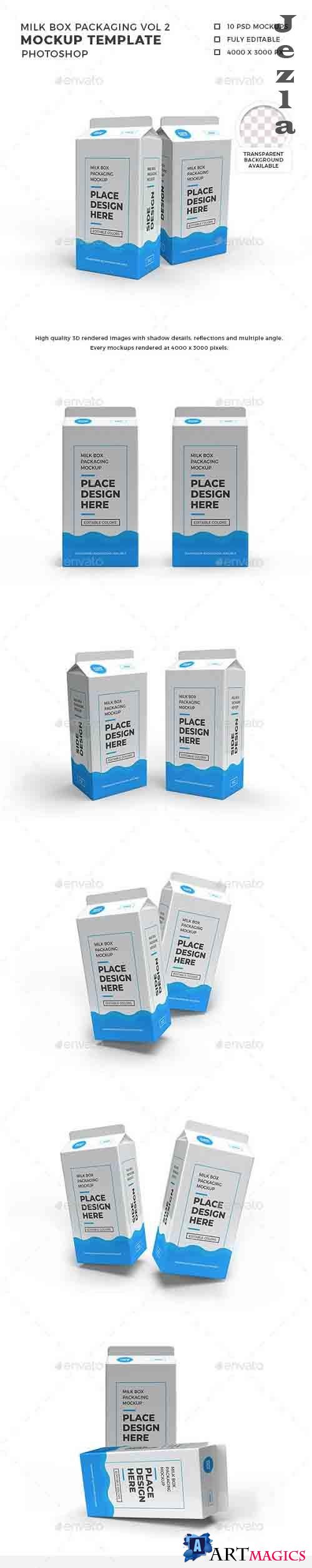 Milk Box Packaging Mockup Template Vol 2 - 32535869