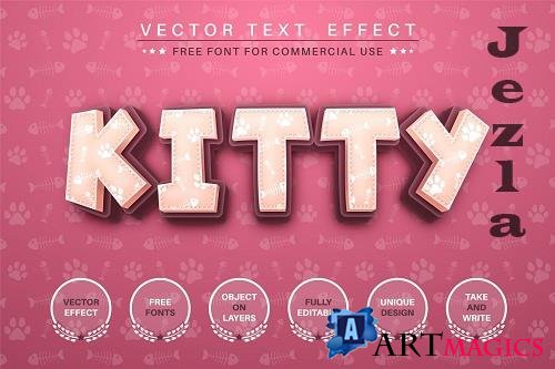 Kitty footprint - edit text effect - 6219004
