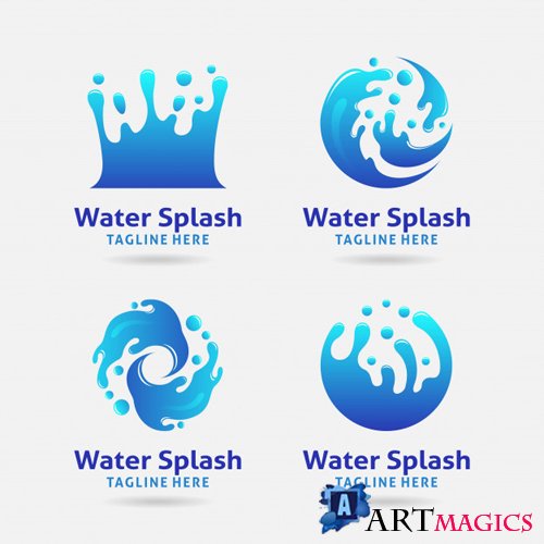 Water splash logo vector design