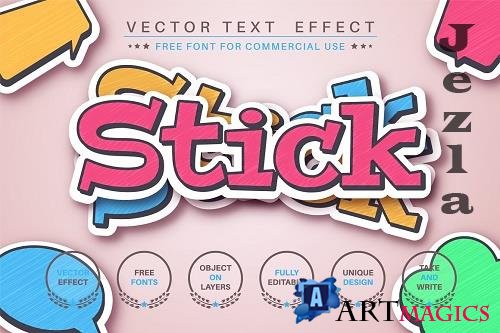 Set sticker - editable text effect - 6226272