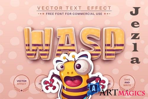 Crazy wasp - editable text effect - 6233811