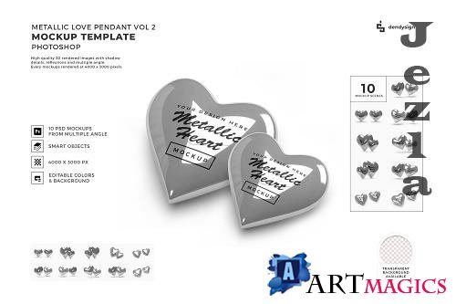 Metallic Valentine Love Heart Mockup Template Bundle 2 - 1425670