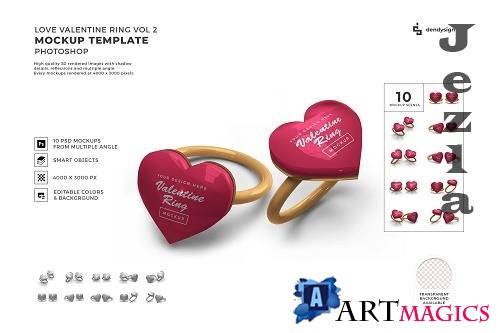 Valentine Love Heart Ring Mockup Template Bundle 2 - 1425606