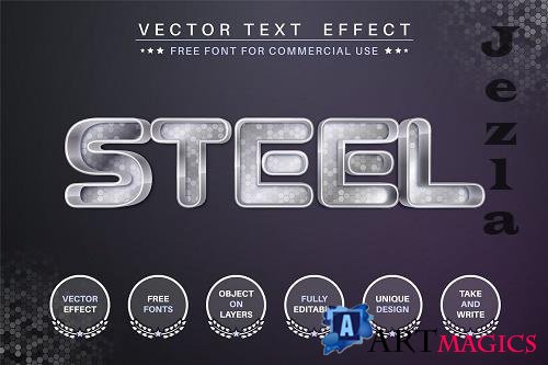 Steel editable text effect - 6236462